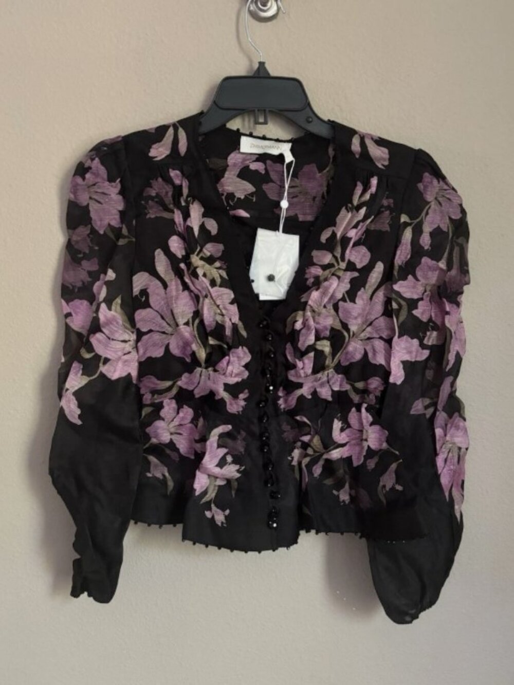 NWT Authentic Zimmermann Dawning V-Neck Beaded Blouse sz AU 1